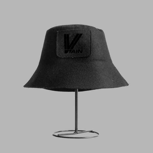 wain-100-percent-merino-wool-black-sauna-hat-stylish-minimal-bucket-protect-hair Black Sauna Bucket Hat